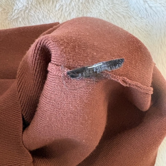 Sunday Best Aritzia | collared dress cognac brown stretch button front medium - Picture 7 of 10